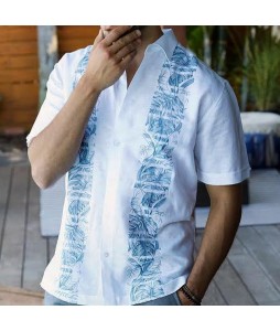 Men's Fashion Holiday Print Short Sleeve Shirt