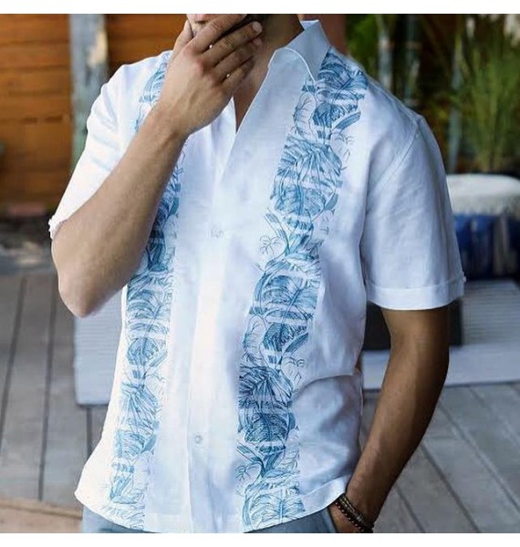 Men's Fashion Holiday Print Short Sleeve Shirt