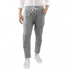 Men's Casual Loose Striped Straight Cotton Linen Pants