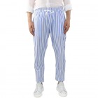 Men's Casual Loose Striped Straight Cotton Linen Pants