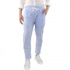 Men's Casual Loose Striped Straight Cotton Linen Pants