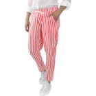 Men's Casual Loose Striped Straight Cotton Linen Pants