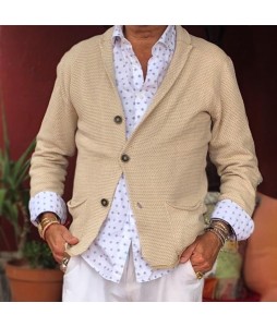 Men's Simple Pin Casual Wool Jacket