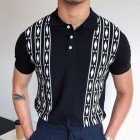 Jacquard Knit pel Short Sleeve Slim Fit POLO Shirt