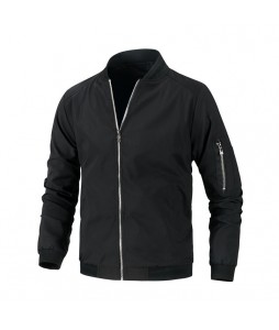 Men's Stand Colr Casual Simple Jacket