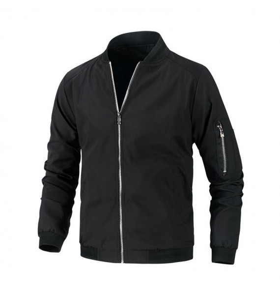 Men's Stand Colr Casual Simple Jacket