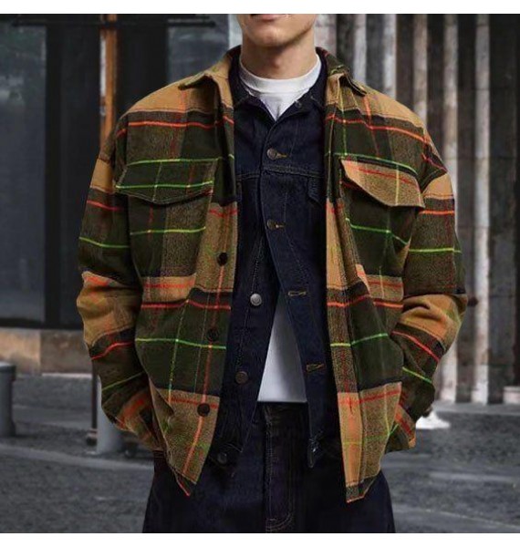 Men's Check  Pocket pel Jackets